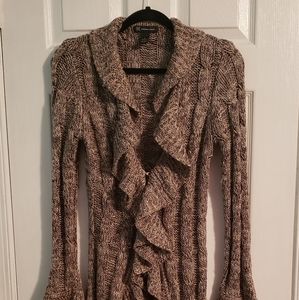 International Concepts Ruffled Long Cardigan